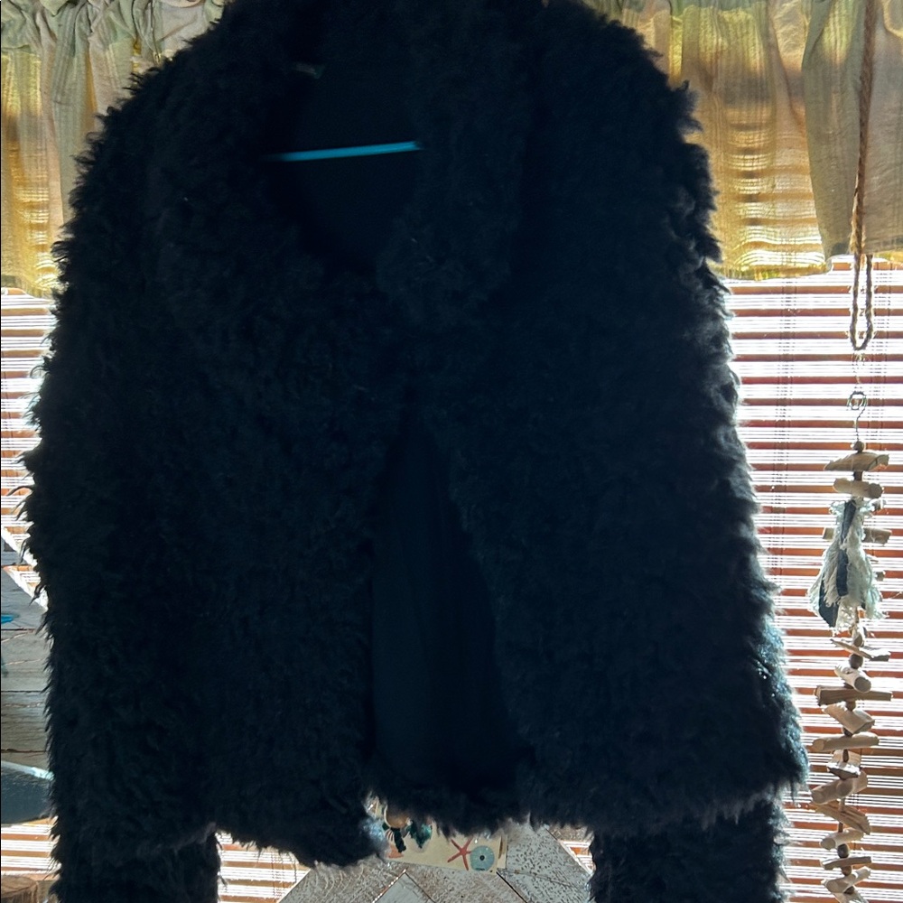 Old Navy Women's Black Teddy Jacket